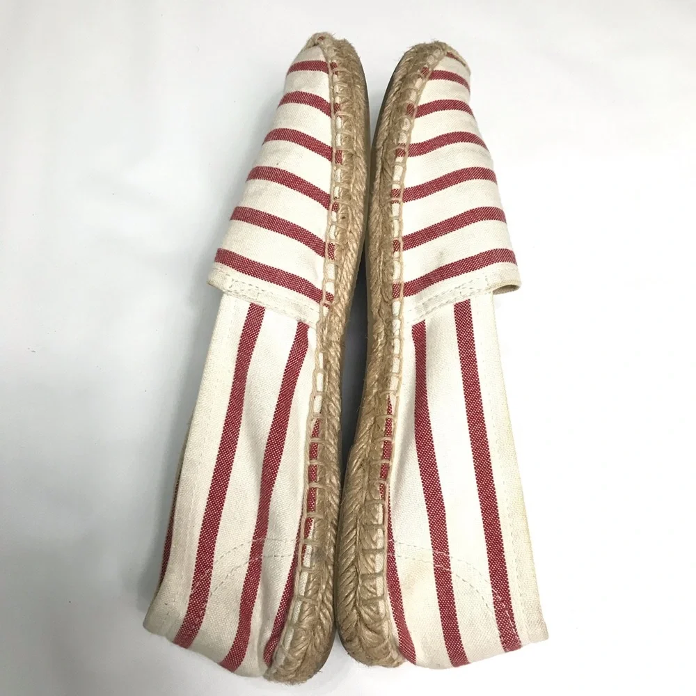 Soludos Red Stripe Espadrilles Slip On Canvas Shoes Size 8